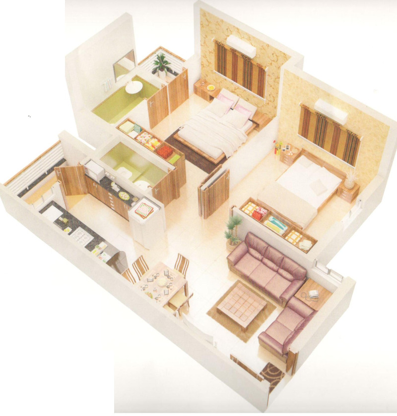 3DFloorPlan of Babubhai S Sakariya Shivalay E