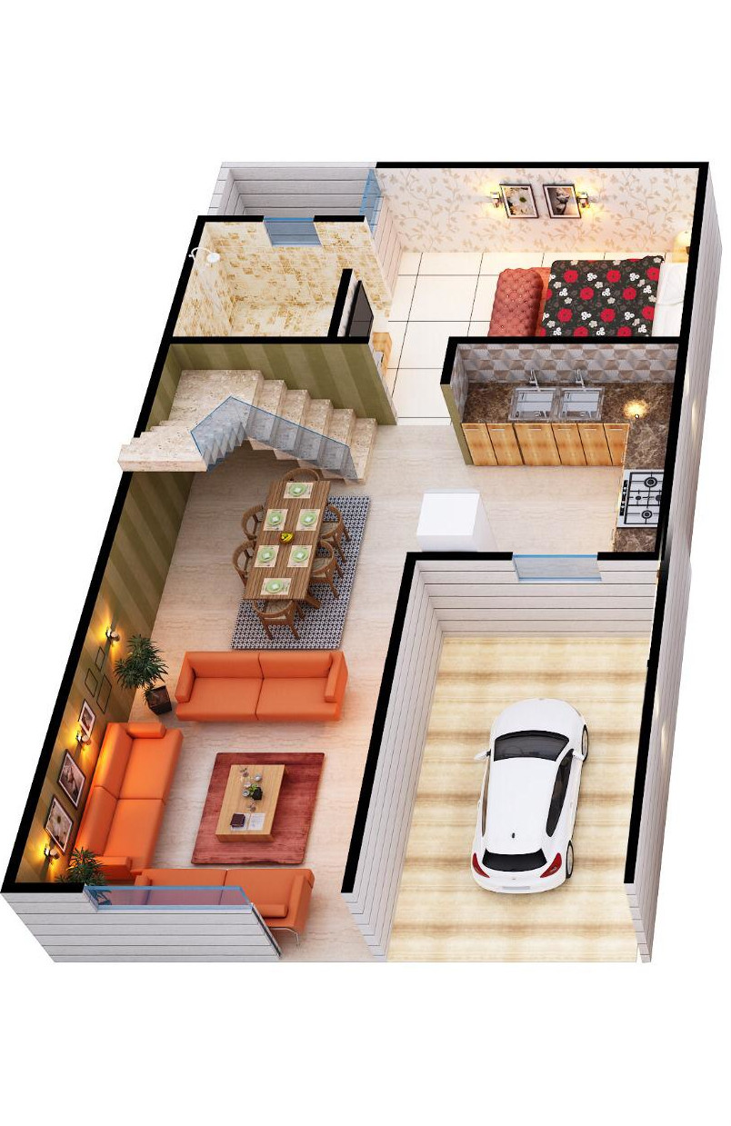 3DFloorPlan of S K Vandana Enclave 2