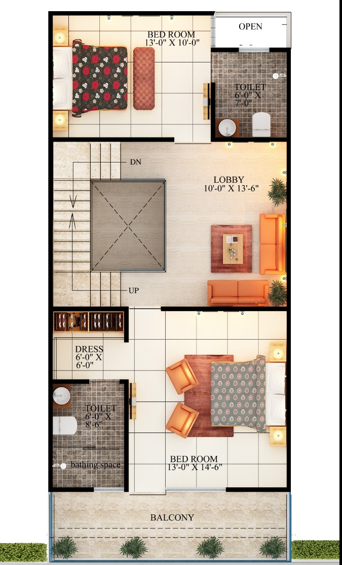 3DFloorPlan of S K Vandana Enclave 2