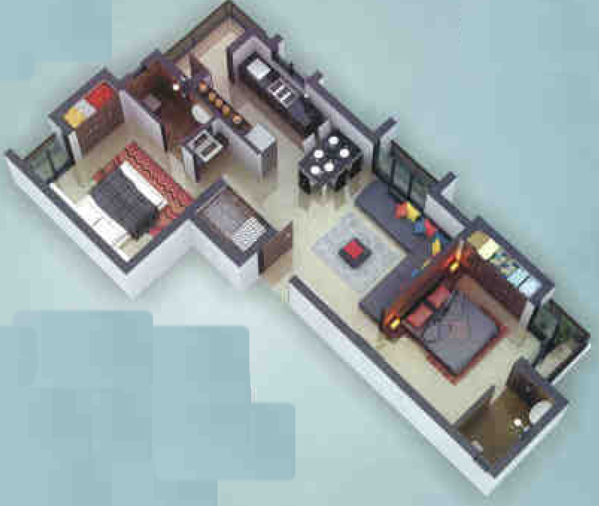 3DFloorPlan of Shreeji Opera Enclave