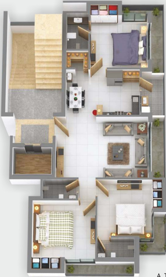 3DFloorPlan of Atulyam Classic Phase 1