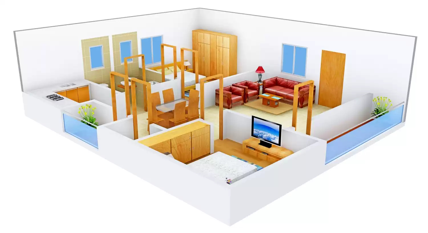 3DFloorPlan of SSV Divya Ram Residency