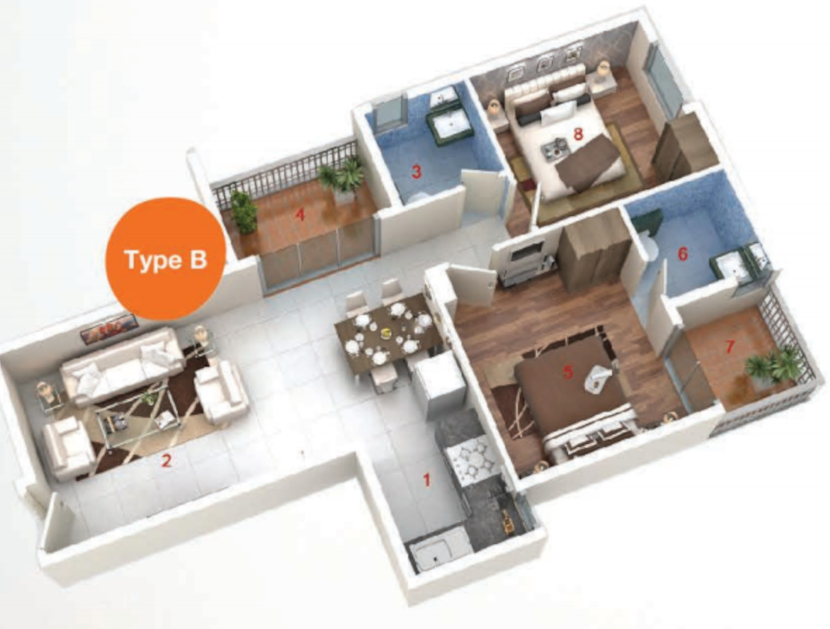 3DFloorPlan of Imperia Aashiyara