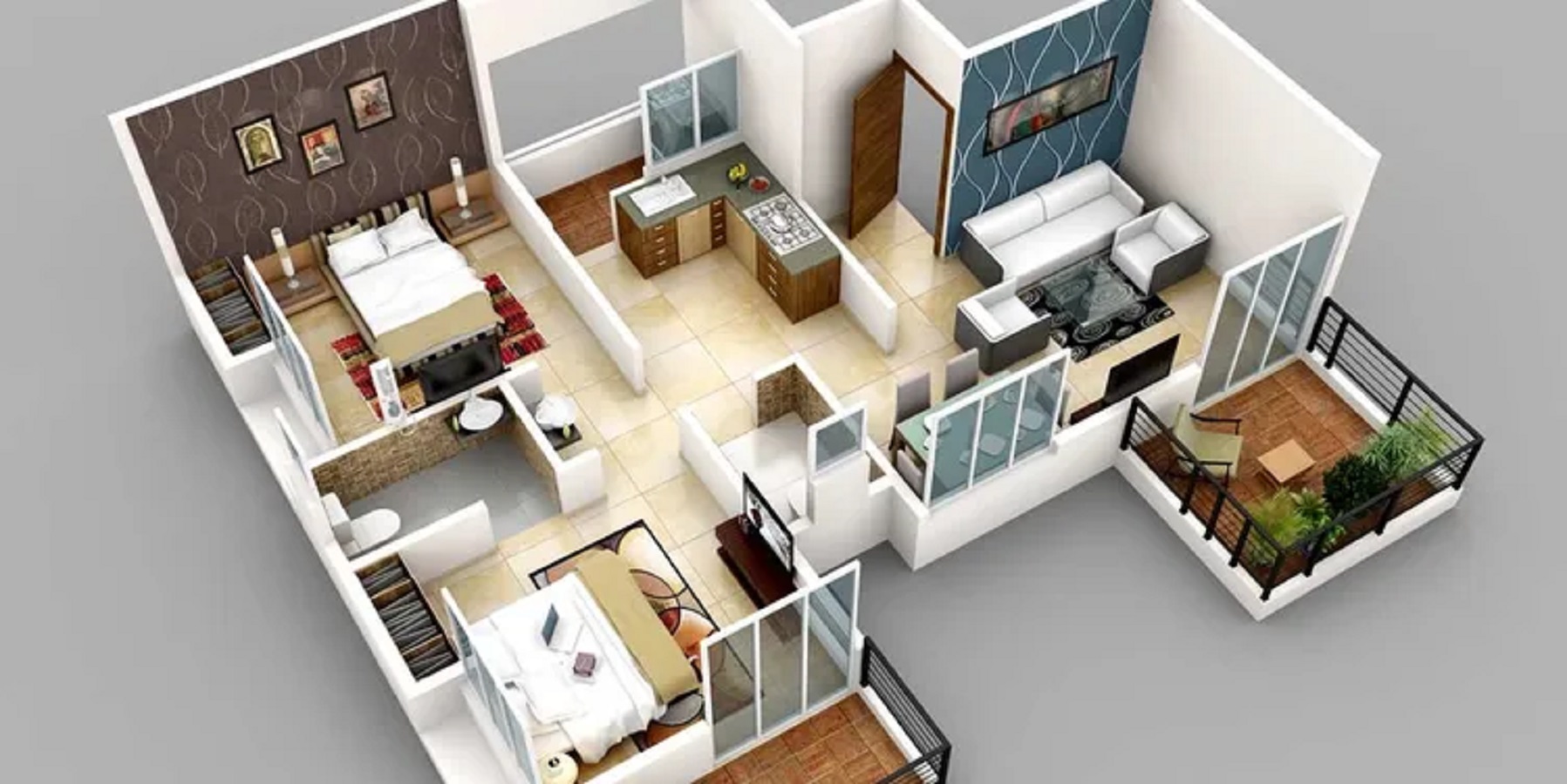 3DFloorPlan of Majestique Aqua Phase IV