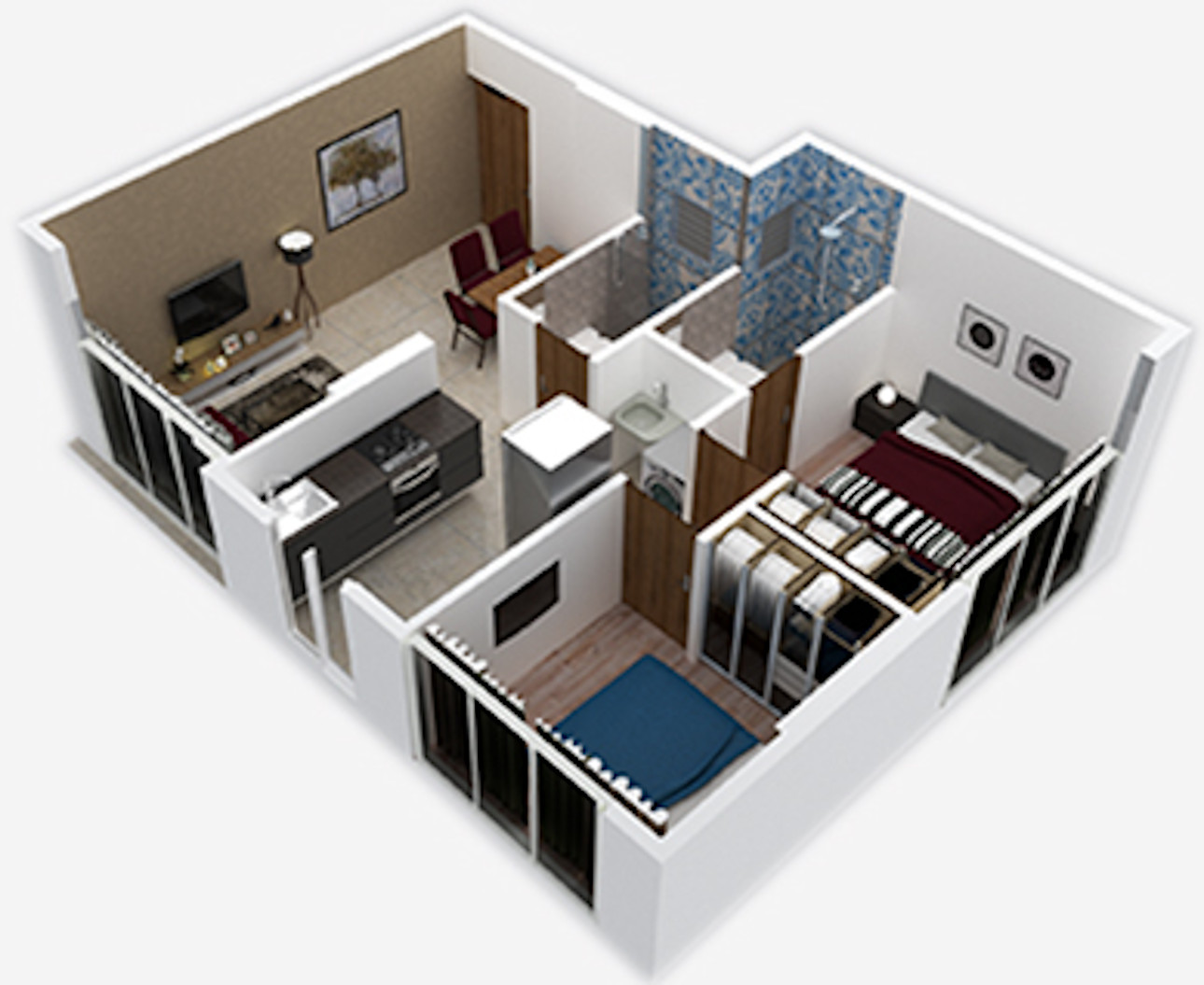 3DFloorPlan of Om Namah Shivay Valram Sahyadri Heights
