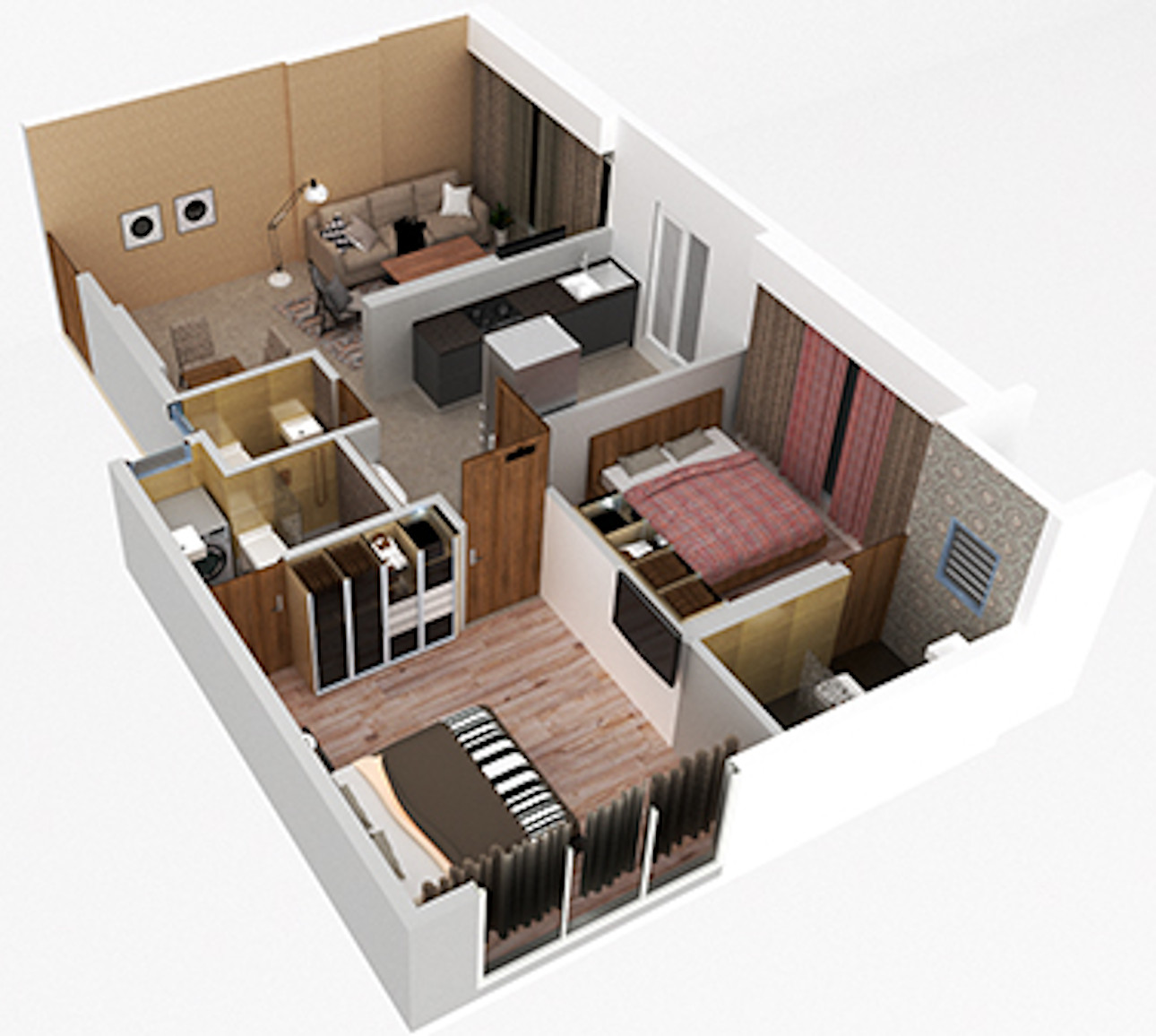3DFloorPlan of Om Namah Shivay Valram Sahyadri Heights