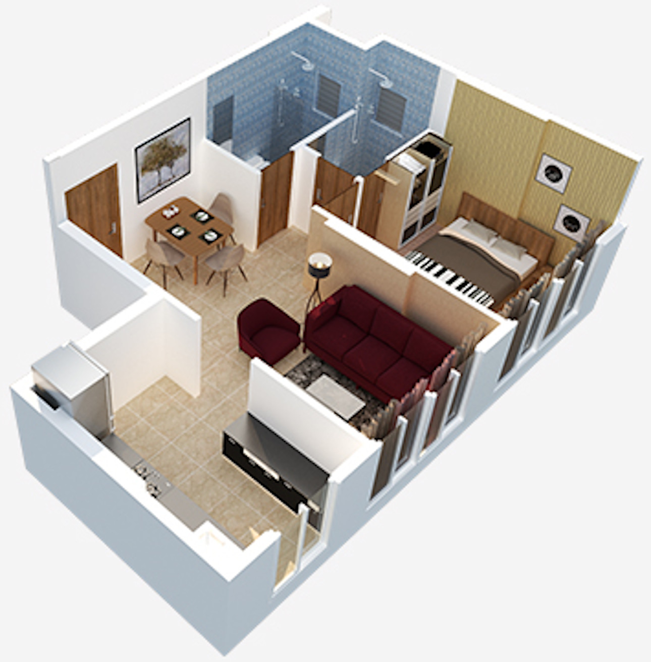 3DFloorPlan of Om Namah Shivay Valram Sahyadri Heights