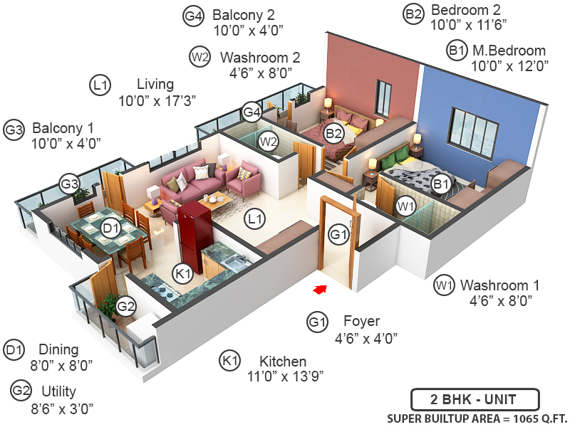 3DFloorPlan of Raaga Kanakaangi
