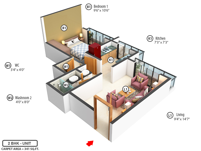 3DFloorPlan of Tejas Heritage
