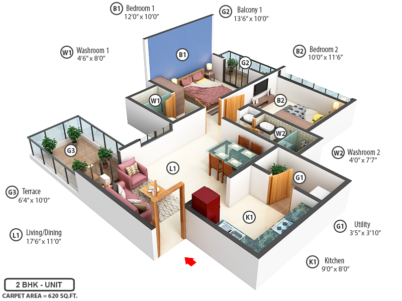 3DFloorPlan of Choice Goodwill Breeza Phase 2