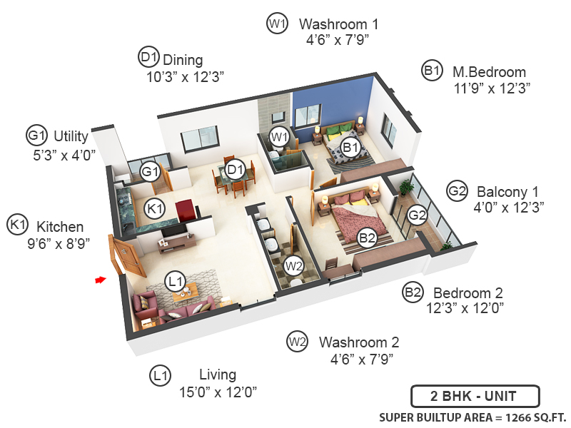 3DFloorPlan of Hallmark Vesta