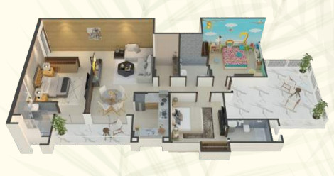 3DFloorPlan of Kedia The Palm