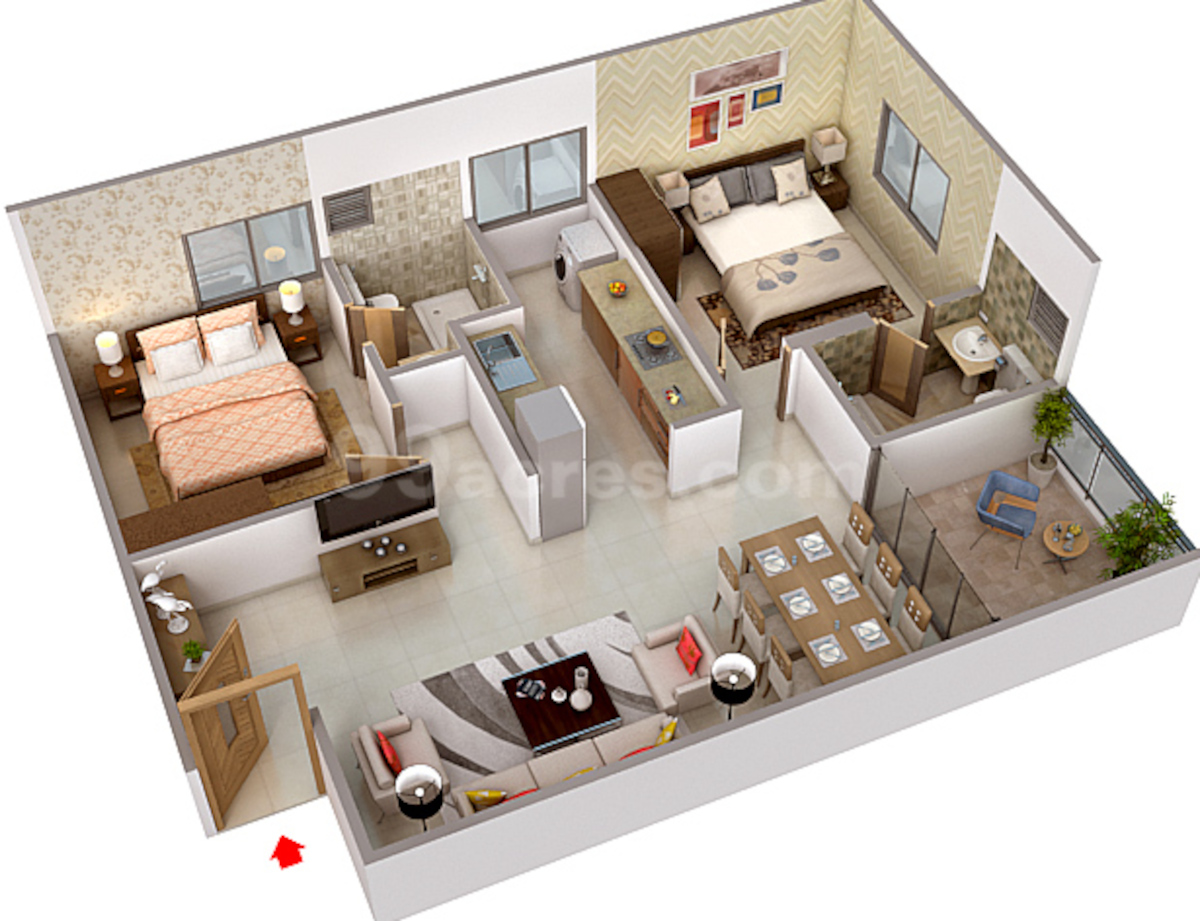 3DFloorPlan of Sai Suraksha Landmark