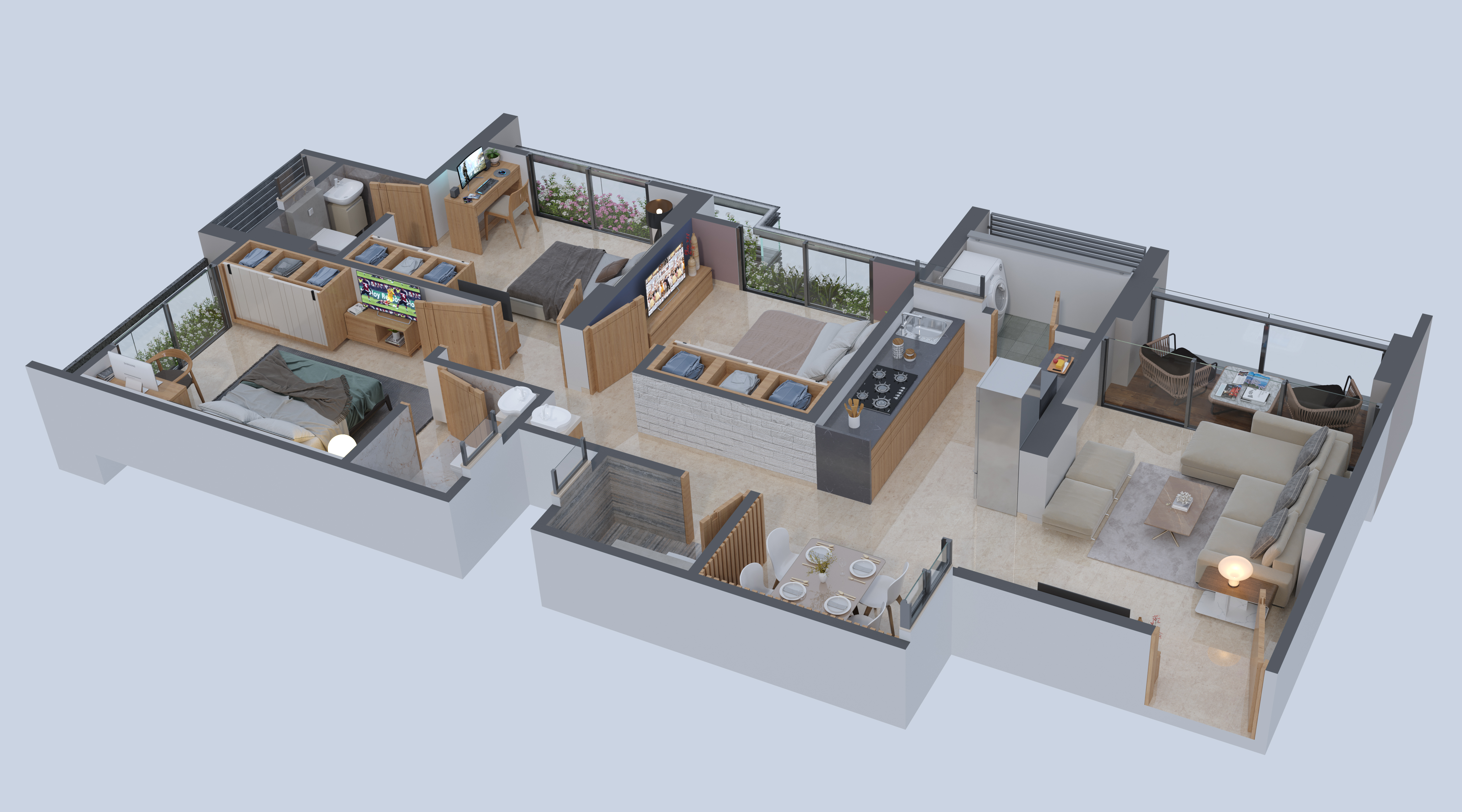 3DFloorPlan of Aaryan Heights