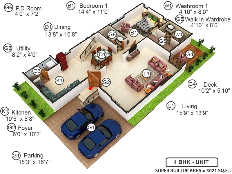 3DFloorPlan of Myhna Meadows