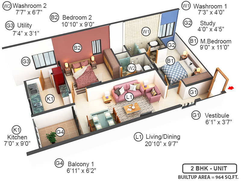 3DFloorPlan of Incor Lake City