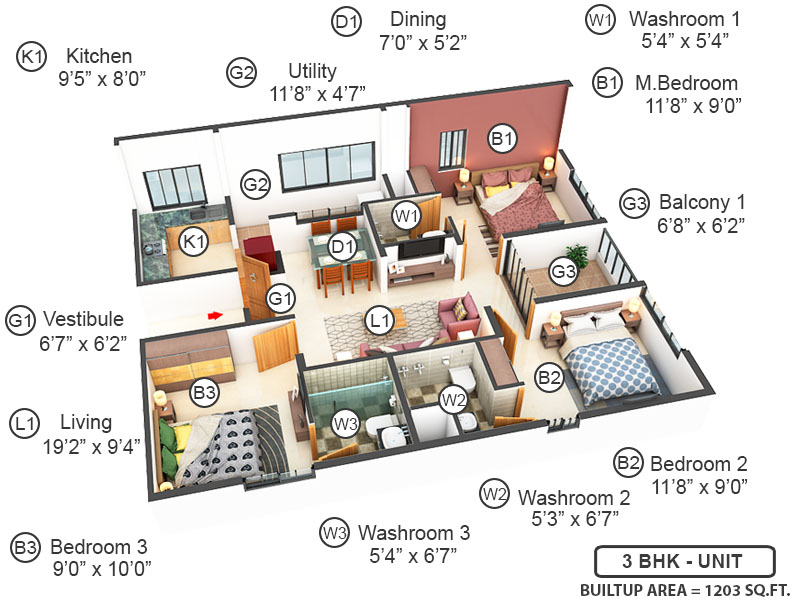 3DFloorPlan of Incor Lake City