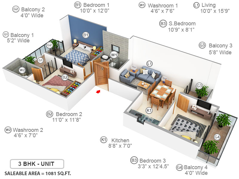 3DFloorPlan of Signature Global Park 4 And 5