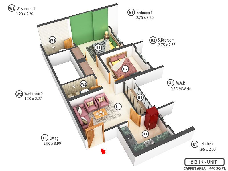 3DFloorPlan of Puraniks Stella Grand Central