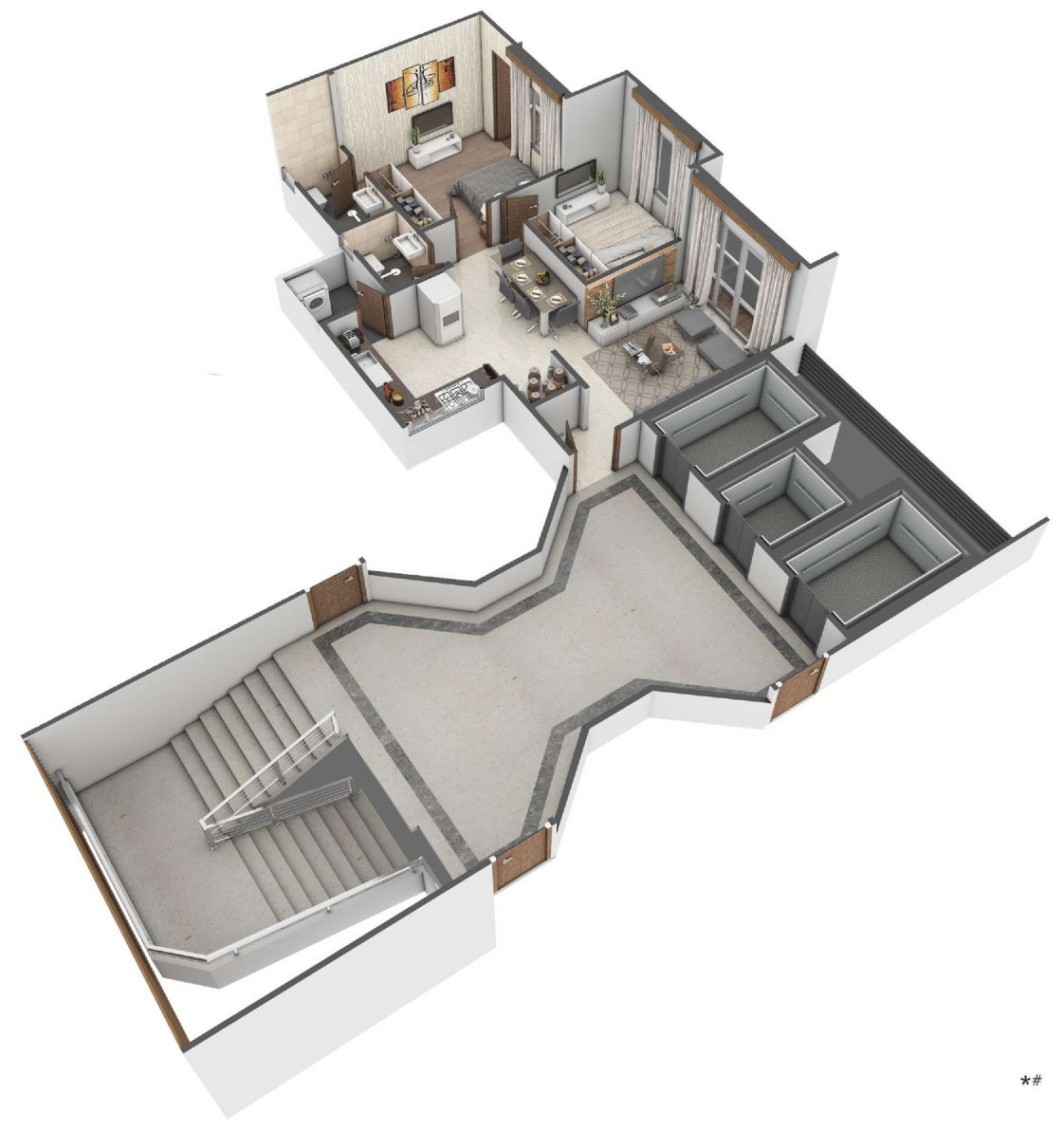 3DFloorPlan of Shree Kalyan Residency