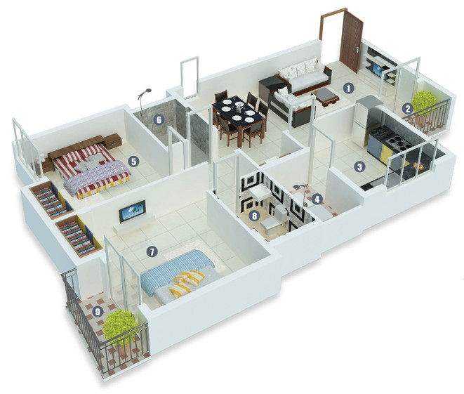 3DFloorPlan of Olive Builders Karenina