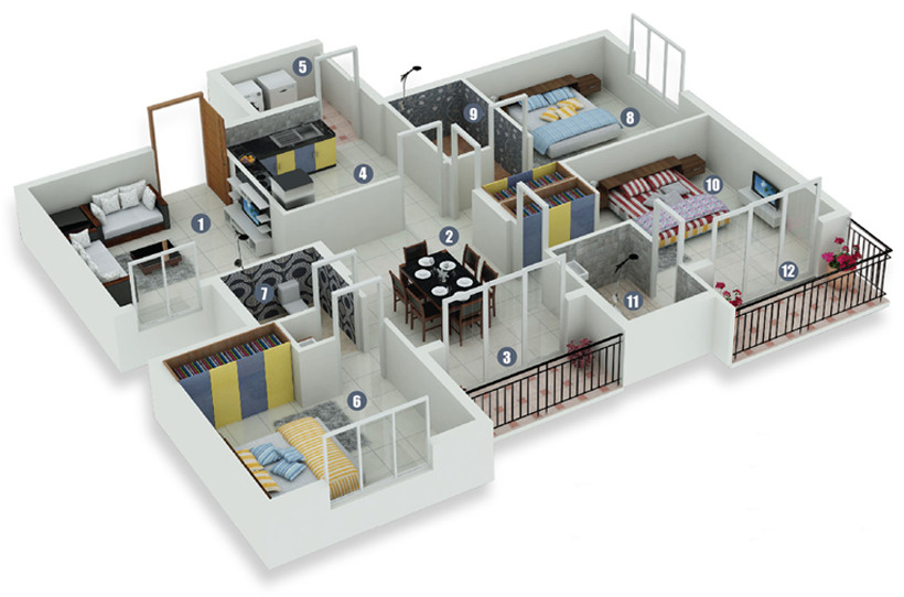 3DFloorPlan of Olive Builders Karenina