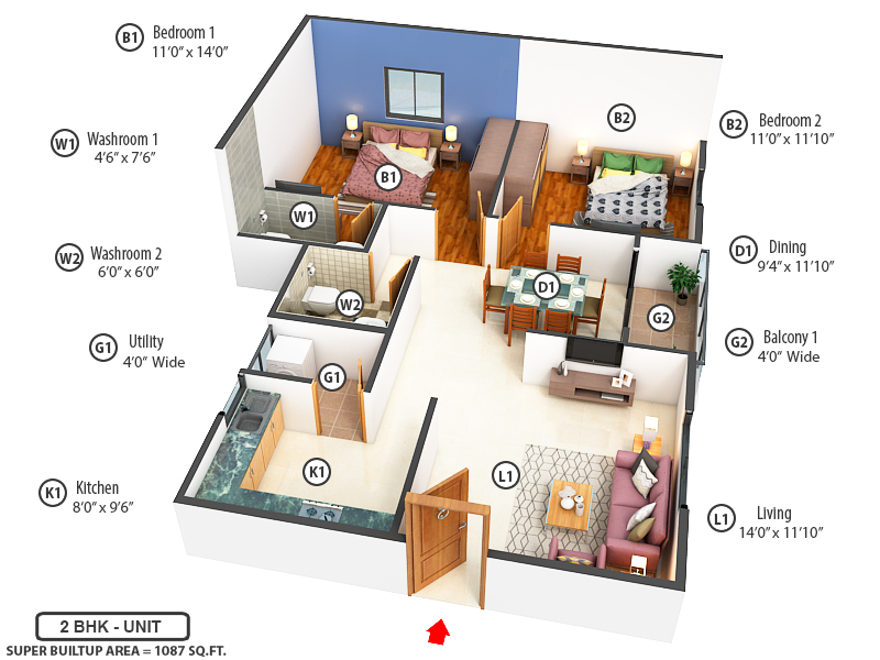 3DFloorPlan of Ankuraa Park View