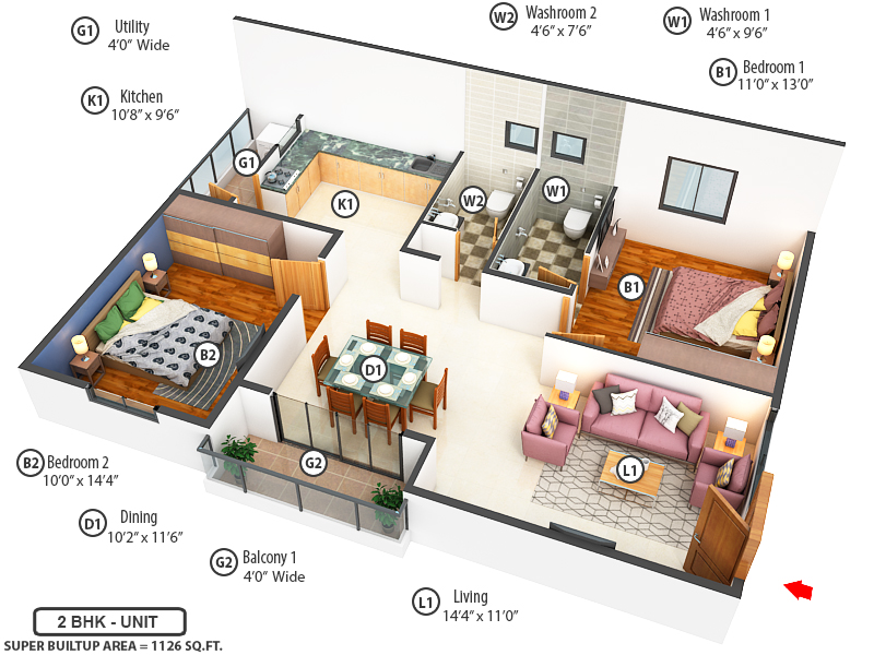 3DFloorPlan of Ankuraa Park View