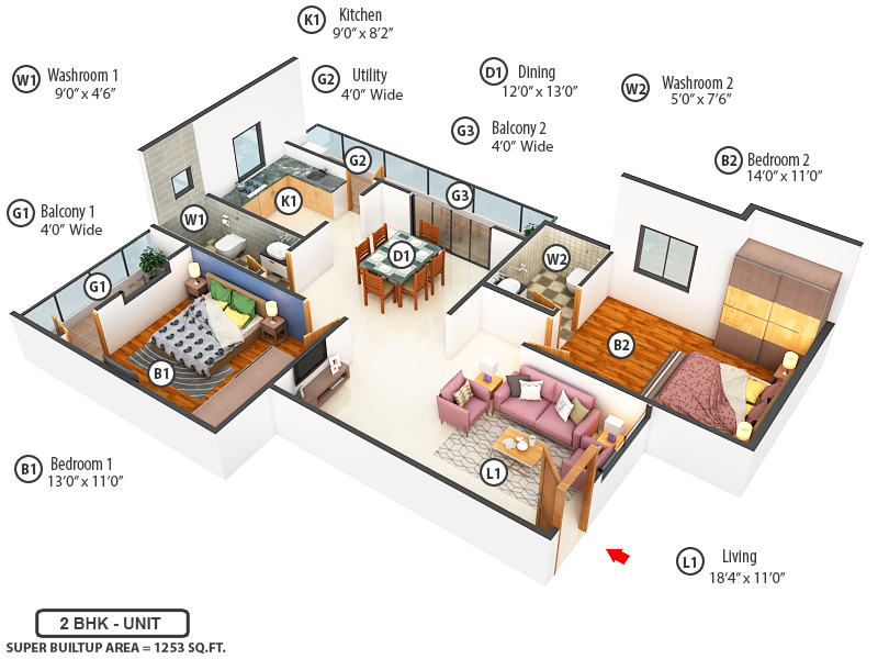 3DFloorPlan of Ankuraa Park View