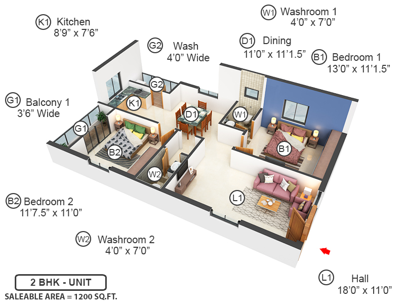 3DFloorPlan of Infocity Eyrie