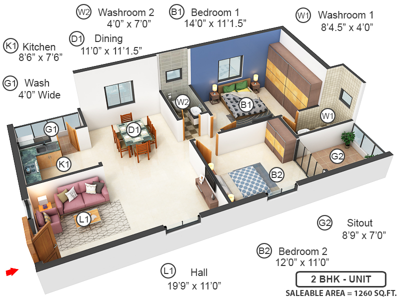 3DFloorPlan of Infocity Eyrie
