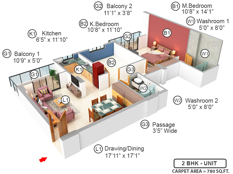 3DFloorPlan of Ashiana Sehar