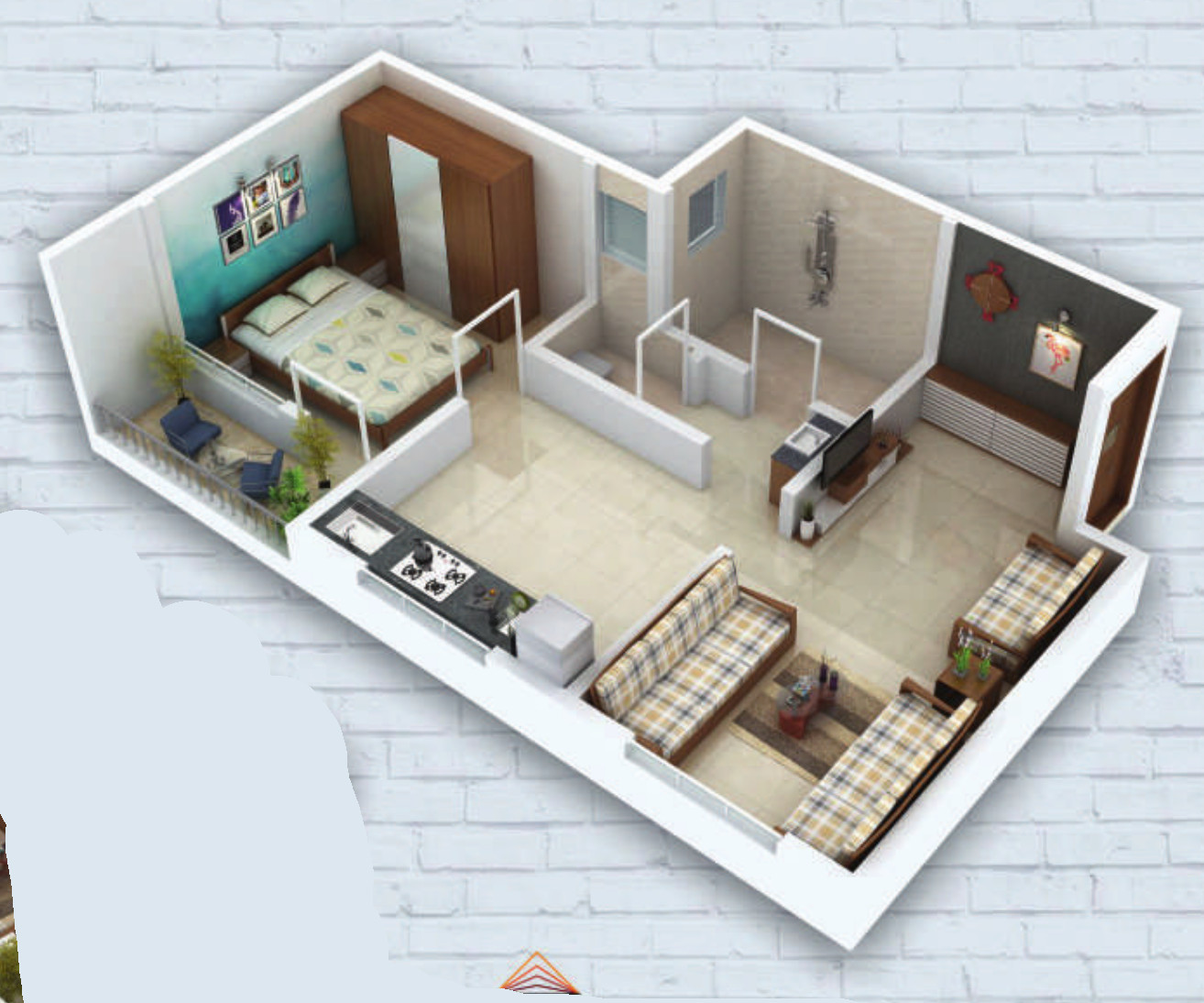 3DFloorPlan of Charwad Ovi Yuga Residency