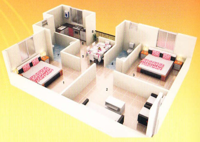 3DFloorPlan of Triveni Hills