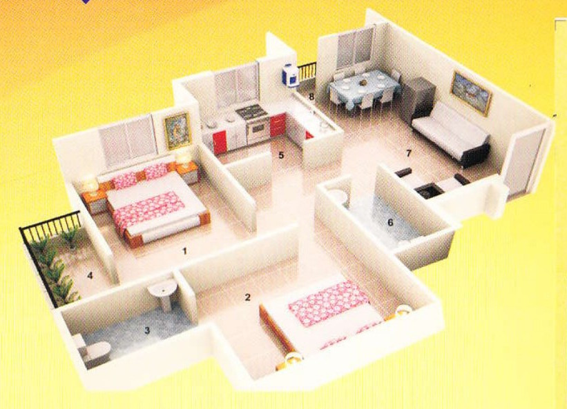 3DFloorPlan of Triveni Hills