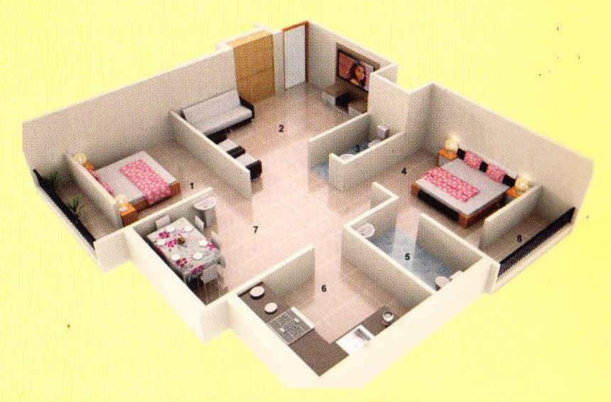 3DFloorPlan of Triveni Hills