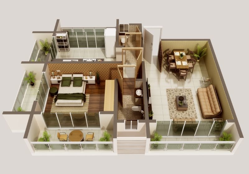 3DFloorPlan of Kalpataru Tarangan I