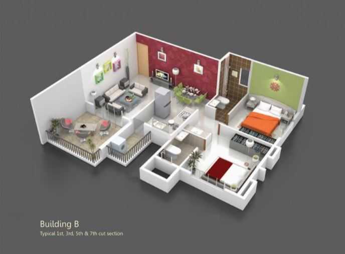 3DFloorPlan of Pristine Pacific Phase 3