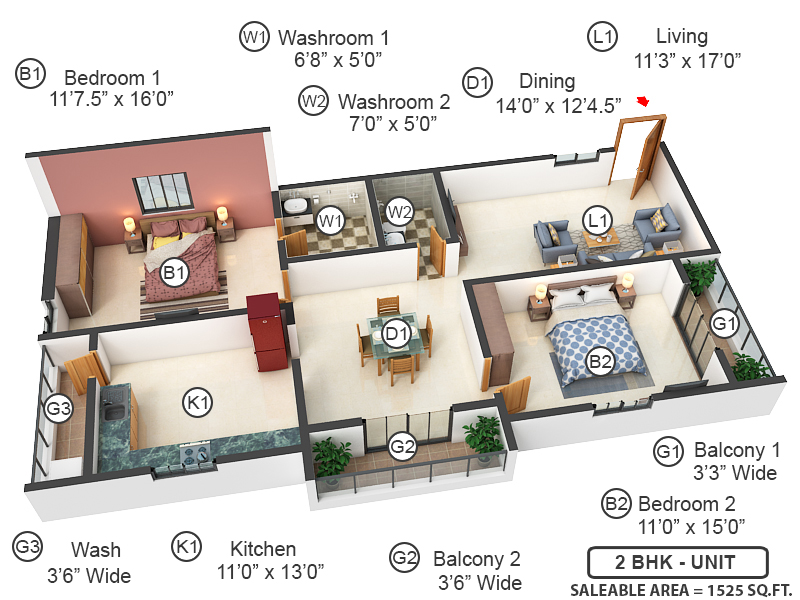 3DFloorPlan of Infocity Emerald