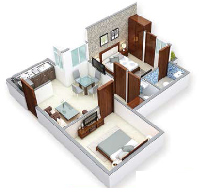 3DFloorPlan of Cosmos Greens Lotus