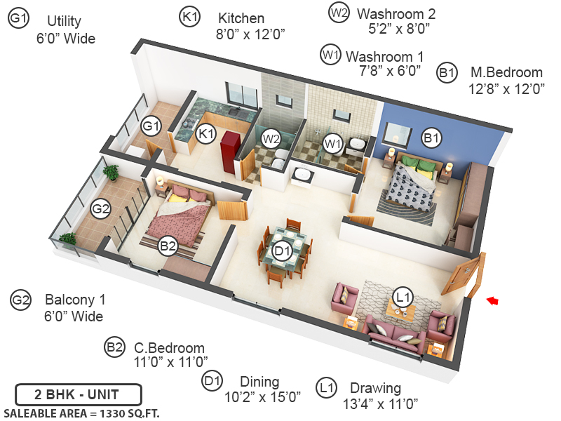 3DFloorPlan of Frontline Seven