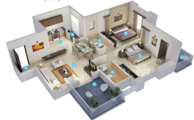 3DFloorPlan of Nirmaan Aasamant Phase 1