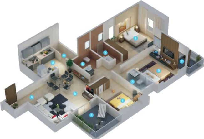 3DFloorPlan of Nirmaan Aasamant Phase 1