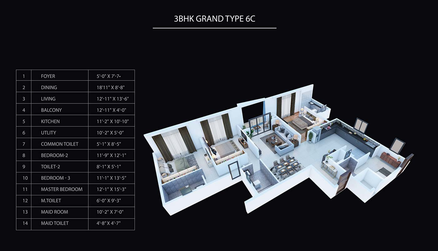 3DFloorPlan of Purva Atmosphere