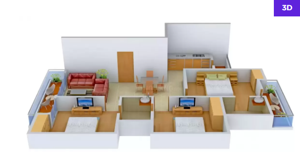 3DFloorPlan of Omaxe Silver Birch