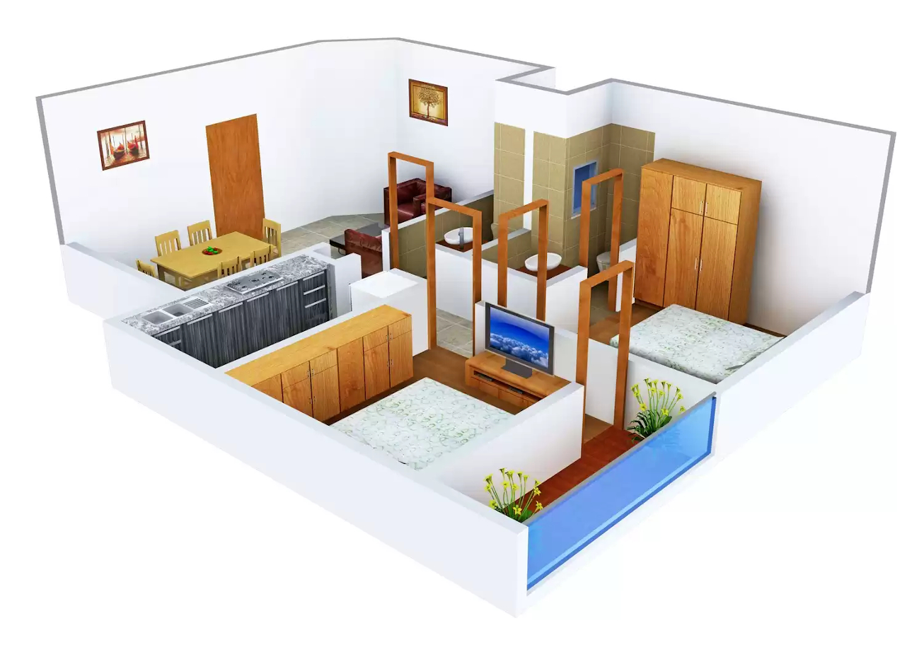 3DFloorPlan of Deveshi Infrastructure Mansi Regency