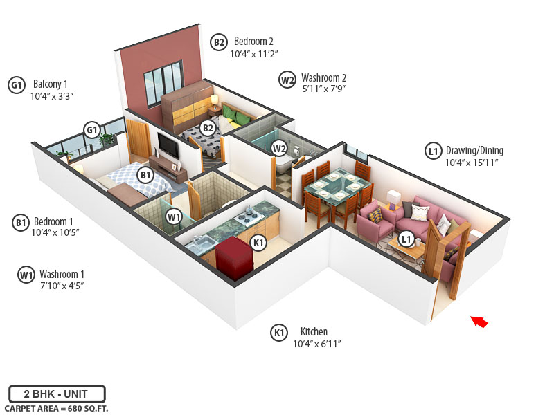 3DFloorPlan of Asha Residency