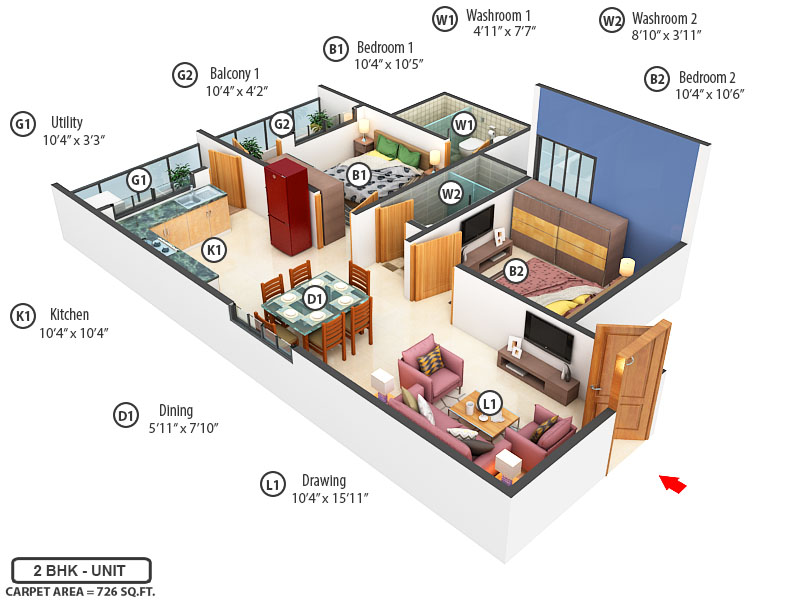 3DFloorPlan of Asha Residency