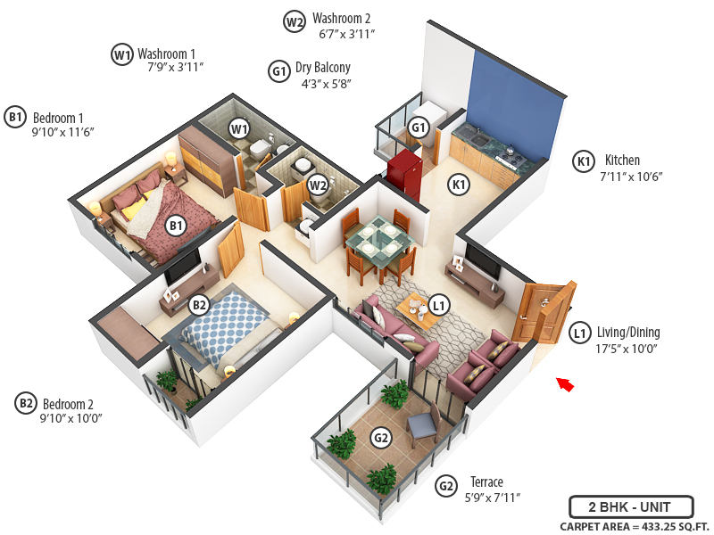 3DFloorPlan of Divine Palm Spring