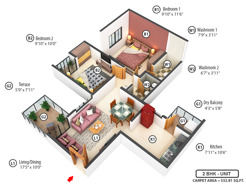 3DFloorPlan of Divine Palm Spring